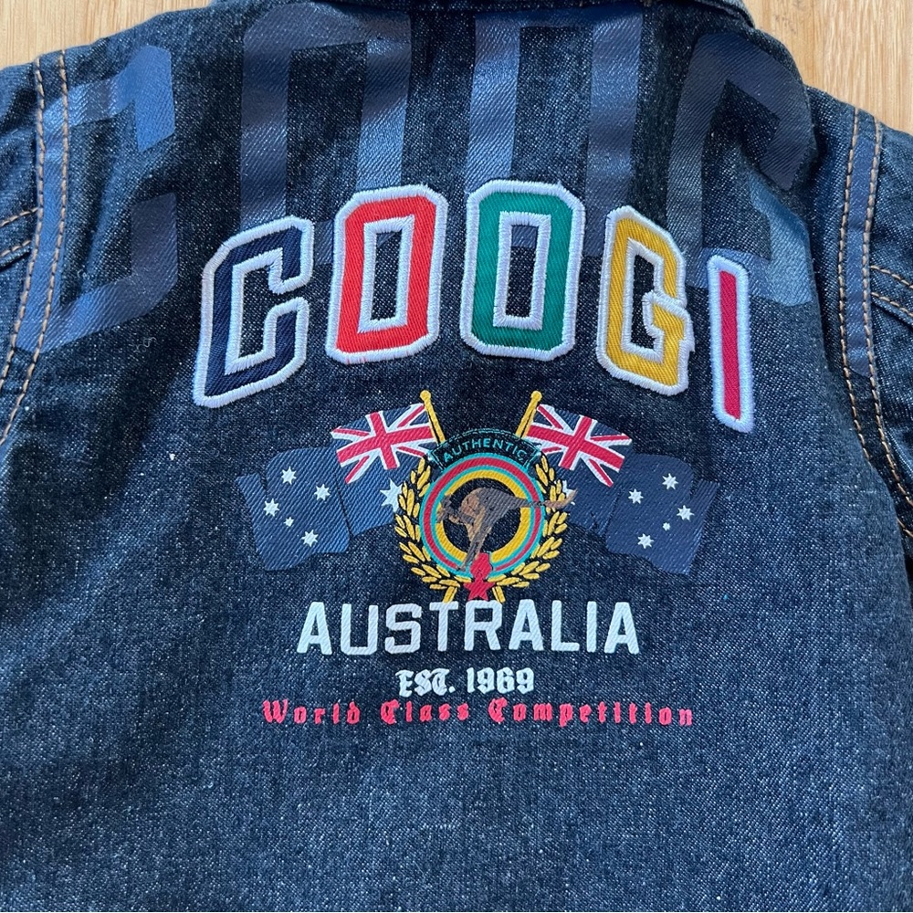 COOGI AUSTRALIA DENIM JEAN  JACKET SIZE 6 TO 9 MONTHS